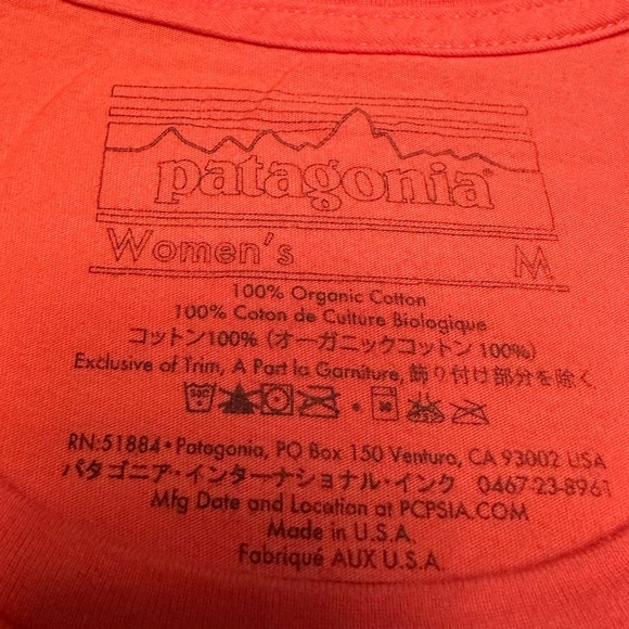 Patagonia. Orange short sleeve T-shirt. Size M. - Picture 2 of 3